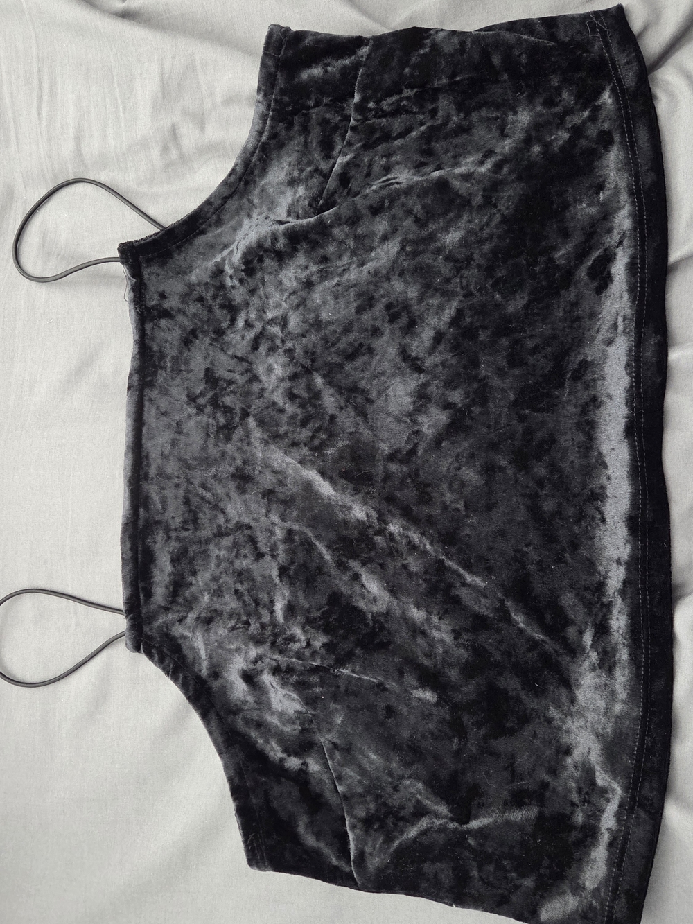 wild fable Black Velvet Bandeau Crop Top